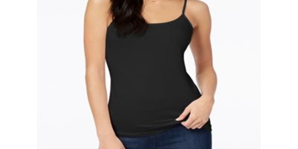 Maison Jules Women's Spaghetti Strap Tank Top Black Size X-Large