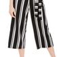 Charter Club Women's Striped Belted Jumpsuit  Black Size Small
