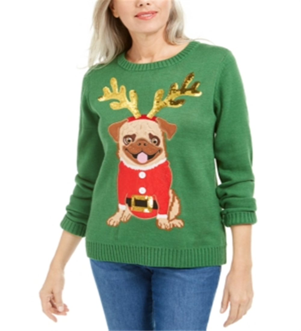 Karen Scott Women's Christma Sweater Green Size Petite Small