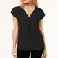 INC International Concepts Women's Pleated Top Black Size Petite Small