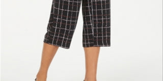 Alfani Women's Printed Cropped Pants Black Size 8