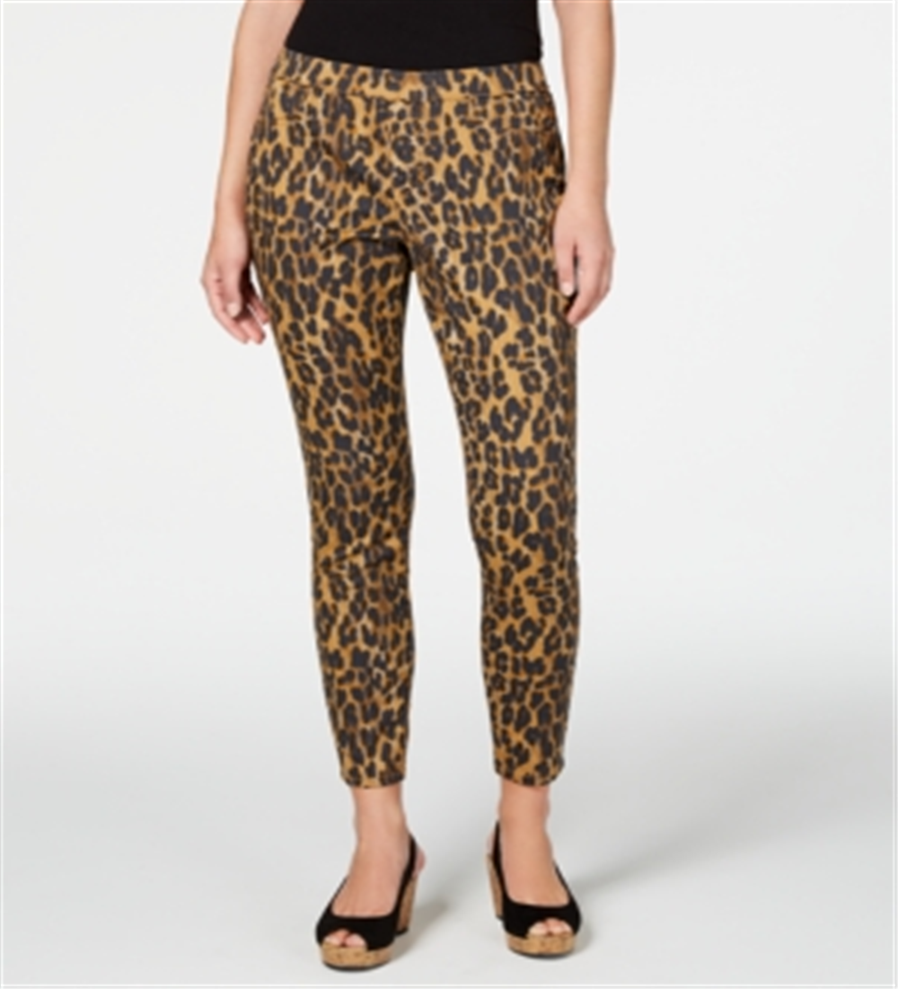 Style & Co Women's Printed Jeggings Brown Size Large
