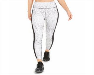 Ideology Women's Snake Print Fitness Athletic Leggings White Size XXL