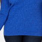 Karen Scott Women's Cotton Cable Knit Keyhole Sweater Blue Size Petite L