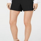 INC International Concepts Women's Bengaline Double Zipper Pull On High Waist Shorts Black Size 14