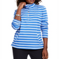 Karen Scott Women's Sport Striped Mock Neck Top Blue Size X-Small