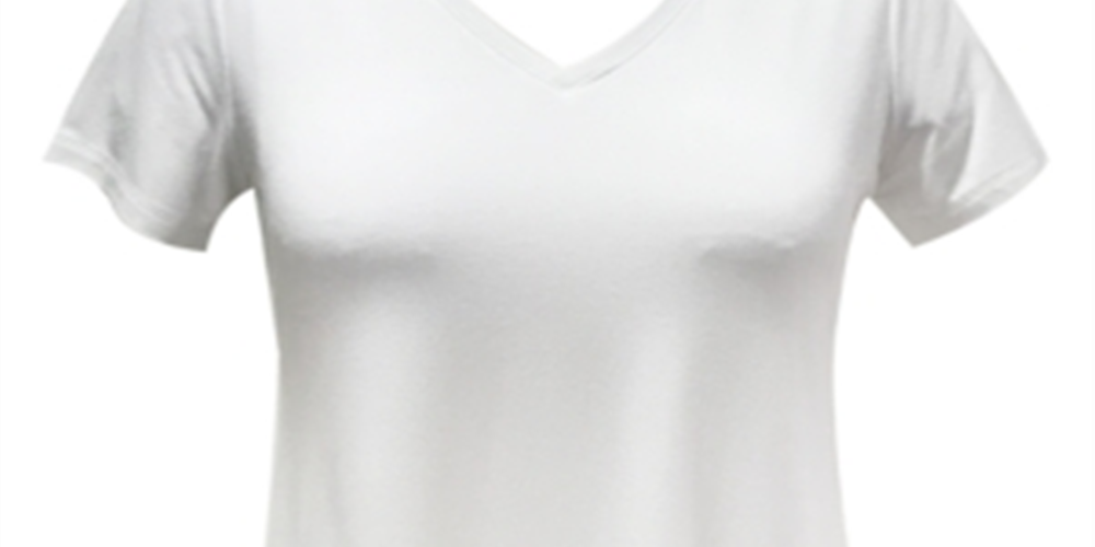 JM Collection Women's V Neck T-Shirt White Size X-Large