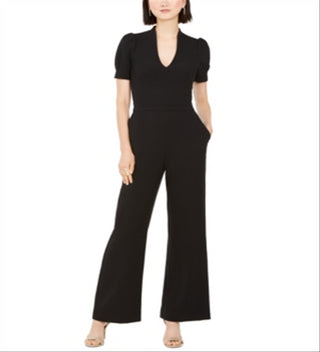 Vince Camuto Women's Puff Sleeve Wide Leg Jumpsuit Black Size 10