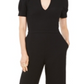 Vince Camuto Women's Puff Sleeve Wide Leg Jumpsuit Black Size 10
