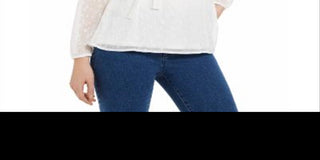 Charter Club Women's Clip Dot Wrap Top White Size XX-Large