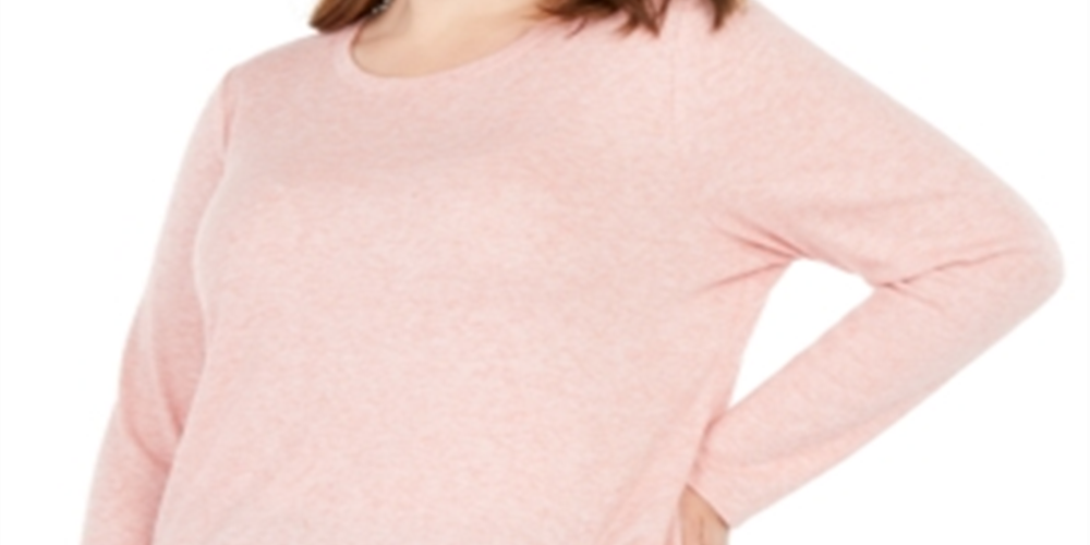 INC International Concepts Women's Plus Drawstring-Ruched Top Pink Size 0X