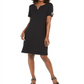 Karen Scott Women's Cotton Keyhole Dress Black Size Small