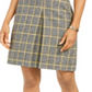 Kasper Women's Pleated Plaid Skirt Yellow Size 6