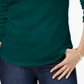 Charter Club Women's Cotton Mock-Neck Top Green Size X-Small