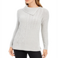 Charter Club Women's Ribbed Heather Long Sleeve Cowl Neck Sweater Gray Size X-Small