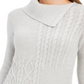 Charter Club Women's Ribbed Heather Long Sleeve Cowl Neck Sweater Gray Size X-Small