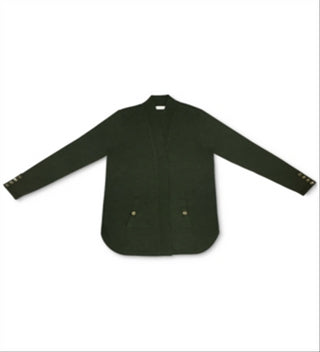 Charter Club Women's Solid Curved Hemline Cardigan Sweater Green Size X-Large