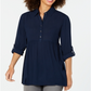 Style & Co Women's Babydoll Tunic Shirt Blue Size Petite S