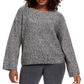 Style & Co Women's Marled Flared Sleeve Sweater Gray Size Large