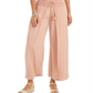 Style & Co Women's Textured Tie Waist Wide Leg Pants Pink Size X-Large