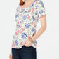 Karen Scott Printed T-Shirt White Size XL