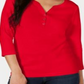 Karen Scott Women's Cotton Henley Top Red Size X-Small
