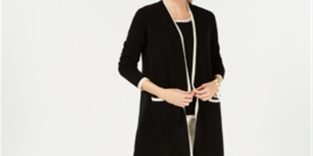 Charter Club Women's Pure Cashmere Completer Sweater Black Size S