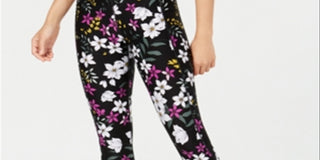 Calvin Klein Women's Performance Midnight Garden Printed Leggings Black Size XL