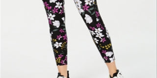 Calvin Klein Women's Performance Midnight Garden Printed Leggings Black Size XL