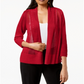 Alfani Women's  Mixed Stitch Open Front Cardigan Red  Size Petite S