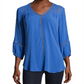 John Paul Richard Women's Lace Yoke Gauze Blouse Brown Size Large