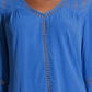 John Paul Richard Women's Lace Yoke Gauze Blouse Brown Size Large