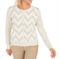Charter Club Women's Zigzag Print Cardigan White Size Small