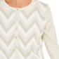 Charter Club Women's Zigzag Print Cardigan White Size Small