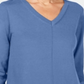 Karen Scott Women's V Neck Pullover Sweater Blue Size X-Small