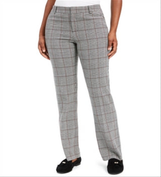 Charter Club Women's Houndstooth Trousers Gray Size 8
