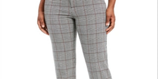 Charter Club Women's Houndstooth Trousers Gray Size 8