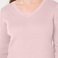 Karen Scott Women's Cotton V Neck Sweater Pink Size X-Small