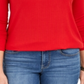 Charter Club Women's Heathered Ribbed Turtleneck Top Red Size Large
