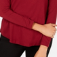 JM Collection Women's Long Sleeve Turtle Neck Top Red Size samll