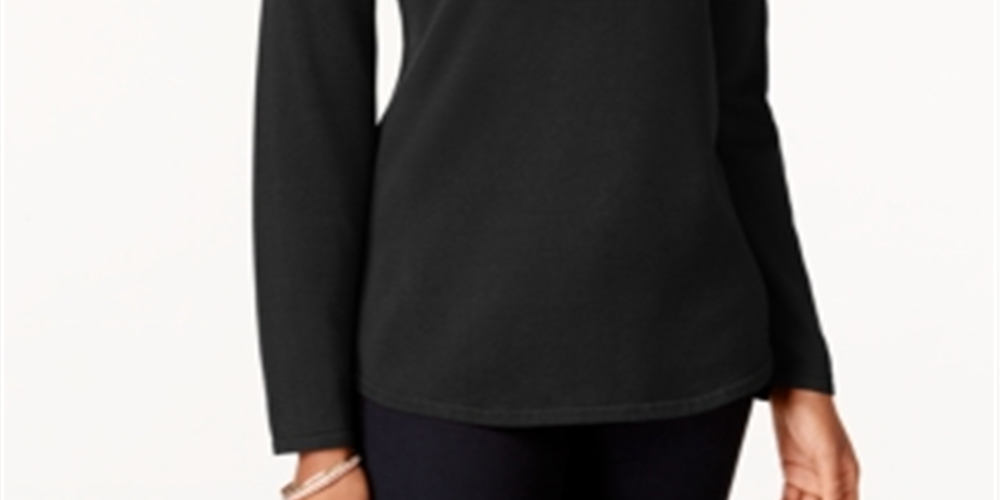 Karen Scott Women's Cotton Sweater Black Size Medium