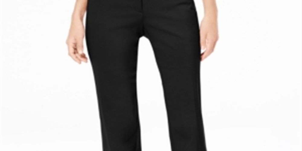 Jm Collection Regular and Short Length Curvy-Fit Straight-Leg Pants Black Size 14-S