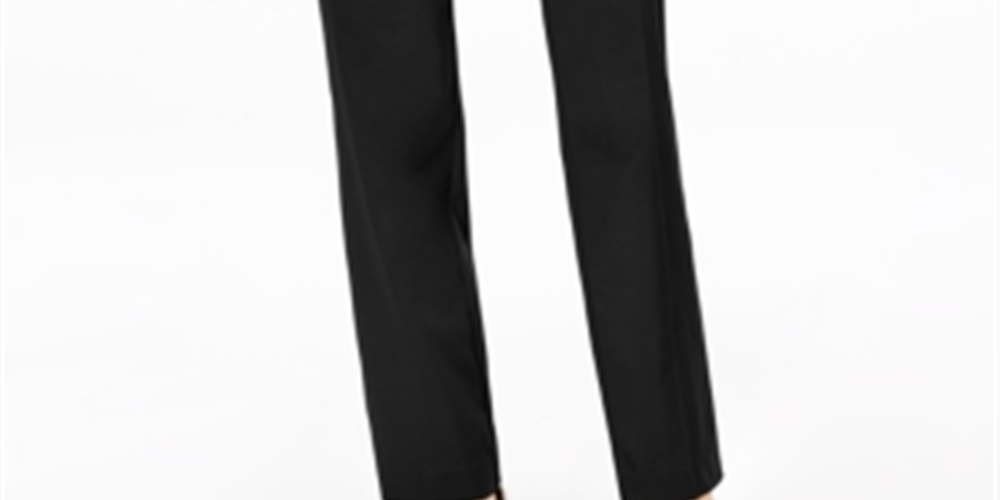 Jm Collection Regular and Short Length Curvy-Fit Straight-Leg Pants Black Size 14-S