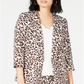 Bar III Women's Leopard Print Jacket White Size Small