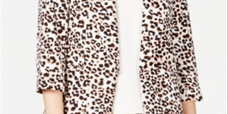 Bar III Women's Leopard Print Jacket White Size Small