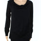 INC International Concepts Women's Metallic Pullover Blouse Black Size Large