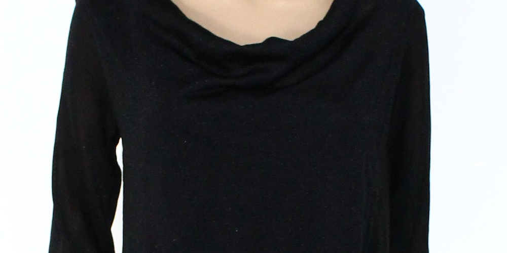 INC International Concepts Women's Metallic Pullover Blouse Black Size Large