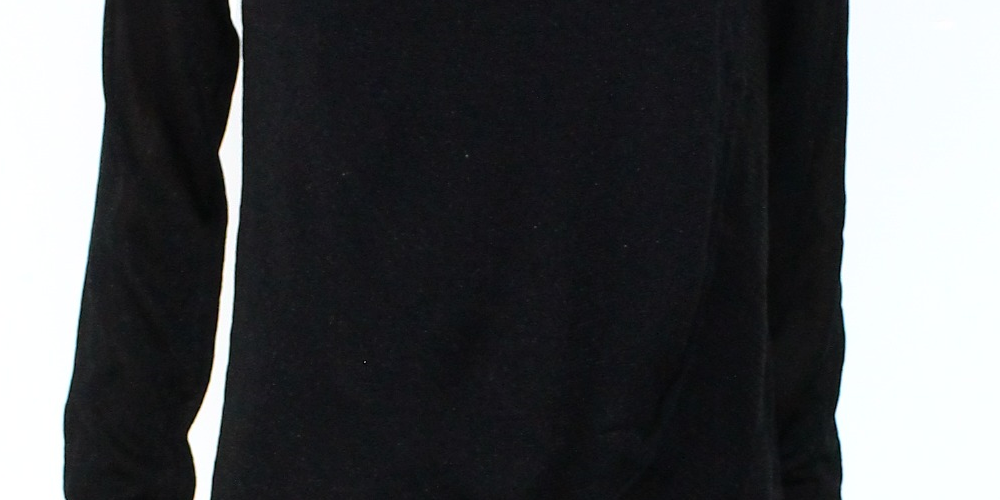 INC International Concepts Women's Metallic Pullover Blouse Black Size Large