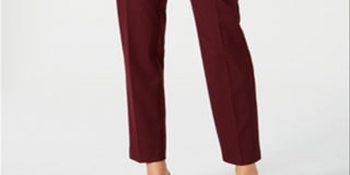 Charter Club Women's Zippered Straight Leg Pants Red Size 12