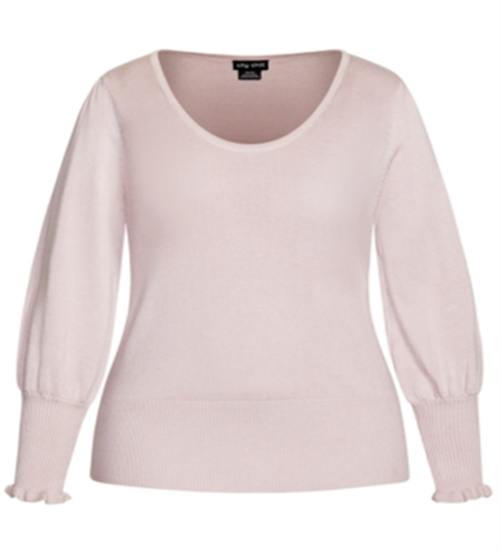 City Chic Women's Trendy Plus Blouson Sleeve Sweater Pink Size 24W